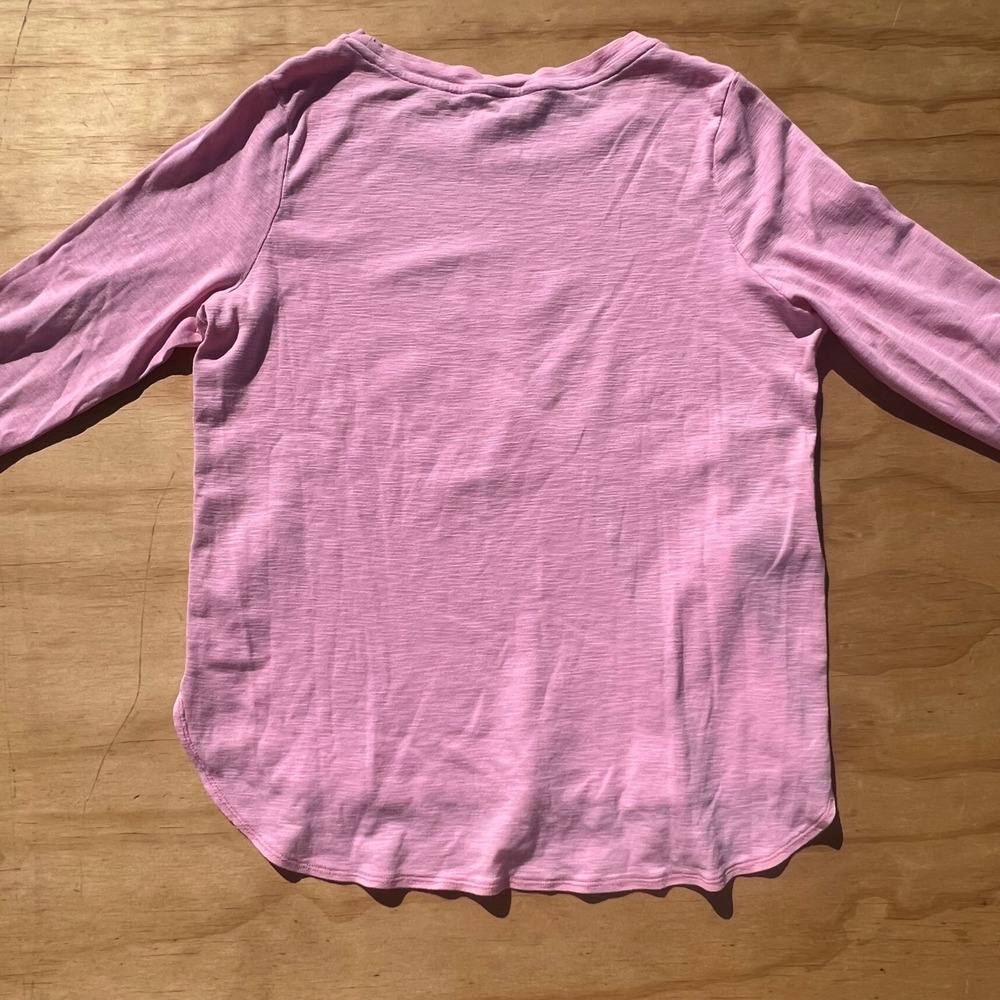 Tommy Bahama Womens Pink Slub Knit 3/4 Sleeve Curved Hem Top Large - Picture 5 of 5